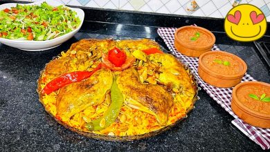 Photo of مندي الدجاج على أصوله مع صوص الدقوس الحار