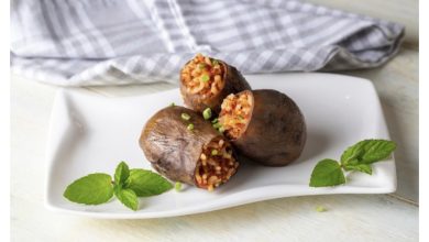 Photo of باذنجان محشي برغل صحي للرجيم